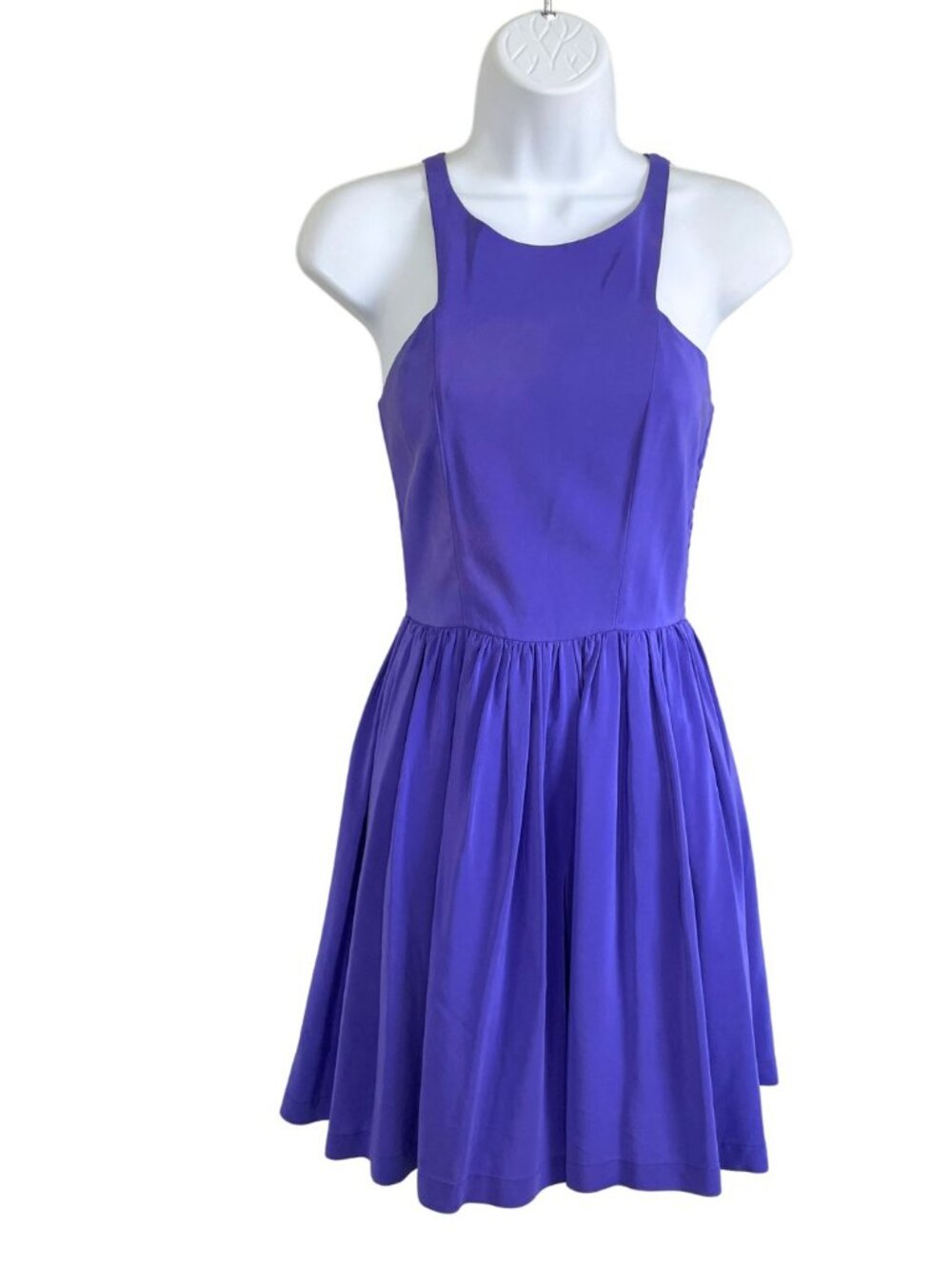 Amanda Uprichard Purple Silk Racerback Mini Dress Sz S Party Cocktail Classic